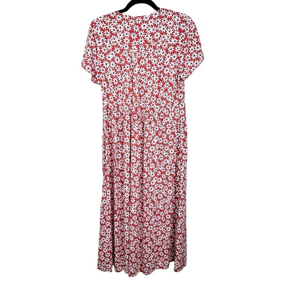 Madewell Clara Midi Dress Falling Daisies Small Russet Burnt Orange - Picture 7 of 16